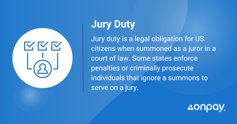 Jury duty definition and meaning