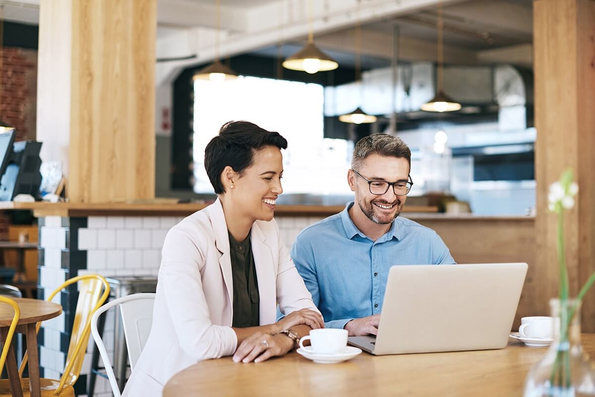 Business owners onboard with their accounting firm on a laptop