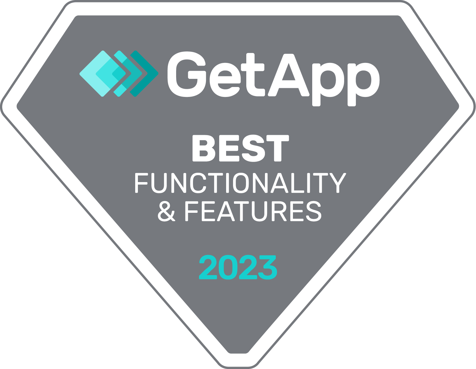 GetApp Best Functionality & Features 2023 Badge