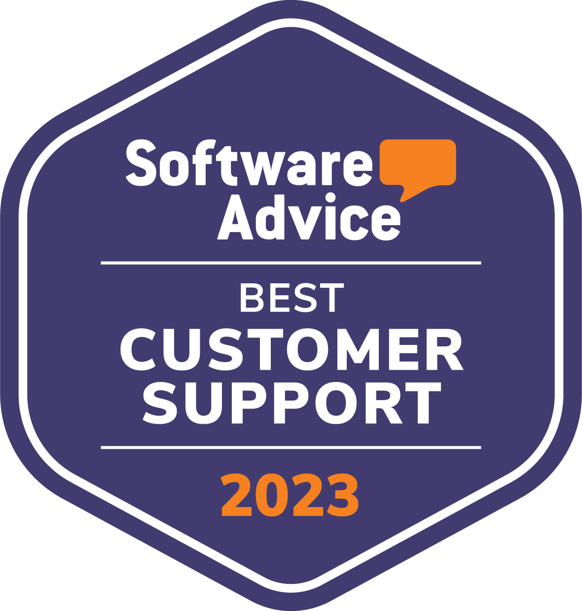 SoftwareAdvice Best Customer Support 2023 Badge