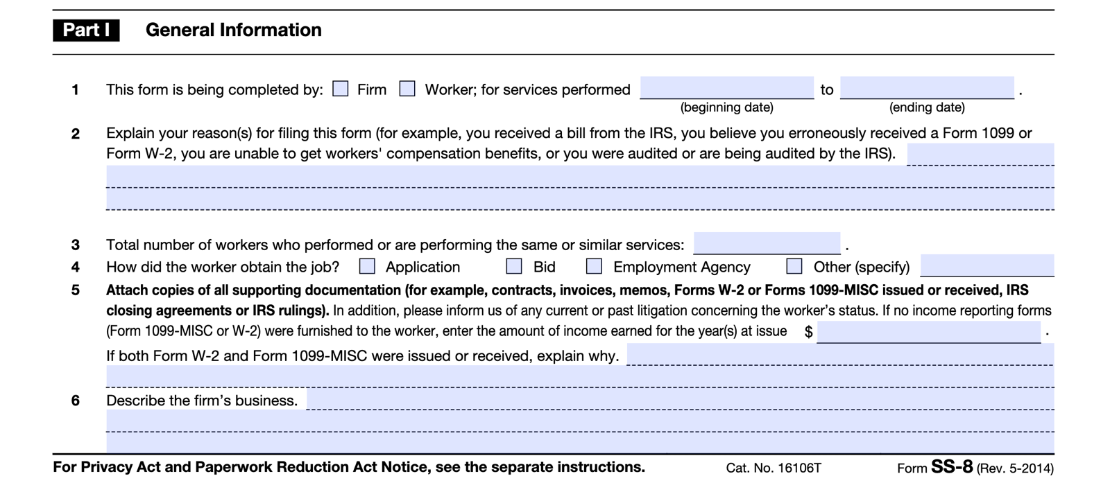 2024 IRS Form SS-8: instructions + PDF download